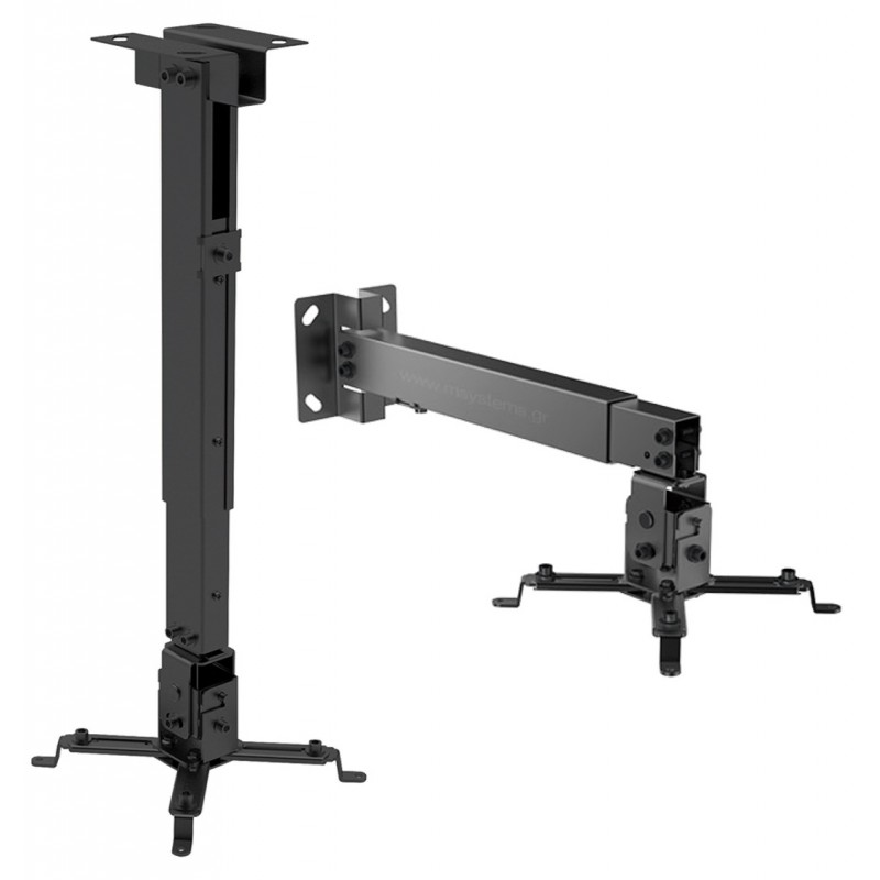 Brateck PRB-2 DUAL Βάση Οροφής με Βραχίονα για Projector Μαύρη 